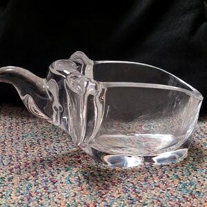 Vintage SASAKI Heavy Clear Glass Elephant Bowl/Dish